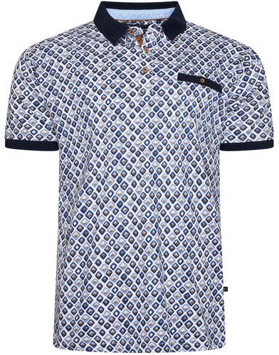 KAM DIAMOND PATTERN POLO SHIRT