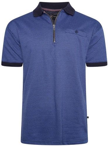 KAM DOBBY WEAVED PATTERN POLO SHIRT -VICTORIA BLUE