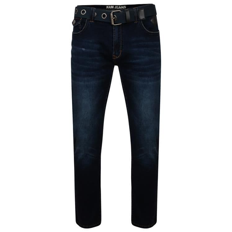 KAM GARCIA BELTED STRETCH JEANS