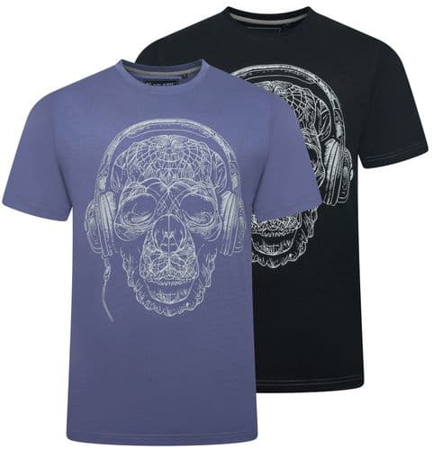 KAM GORILLA WITH HEADPHONES STENCIL PRINT T SHIRT