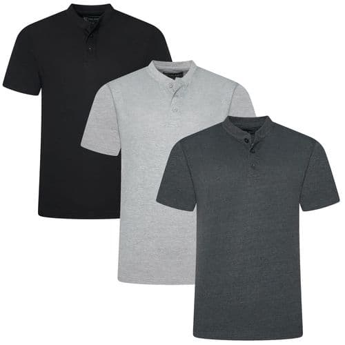 KAM GRANDAD COLLAR T SHIRT