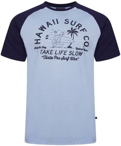 KAM HAWAII SURF TURTLE T SHIRT - POWDER BLUE