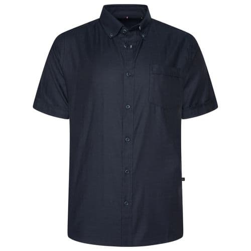 KAM HERRINGBONE PATTERN  SHIRT - NAVY