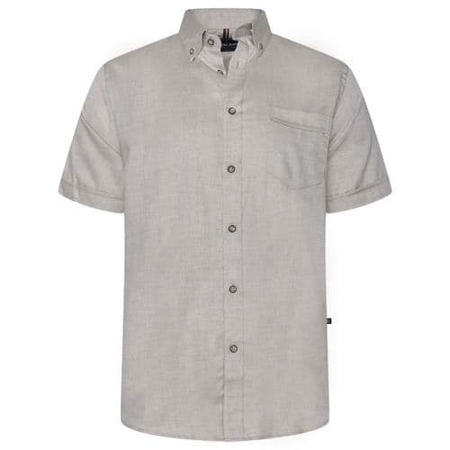 KAM HERRINGBONE PATTERN  SHIRT - STONE