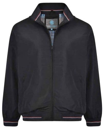 KAM KBS440 STRIPE TRIM LIGHTWEIGHT JACKET - BLACK