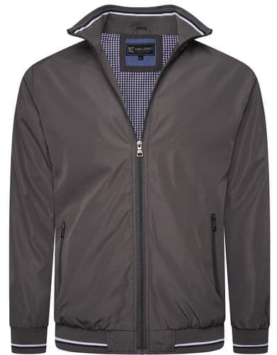 KAM KBS444 STRIPE TRIM LIGHTWEIGHT JACKET - FOREST