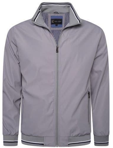 KAM KBS444 STRIPE TRIM LIGHTWEIGHT JACKET - SILVER