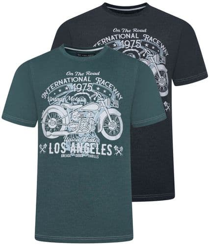 KAM LA RACEWAY MOTORBIKE PRINT T SHIRT