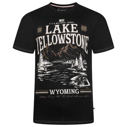 KAM LAKE YELLOWSTONE T SHIRT - BLACK