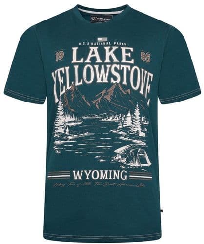 KAM LAKE YELLOWSTONE T SHIRT - SEA GREEN