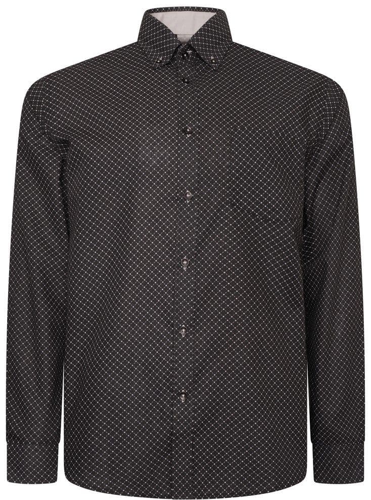 KAM LONG SLEEVED DIAMOND PATTERNED SHIRT