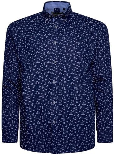 KAM LONG SLEEVED  FLORAL PATTERNED SHIRT