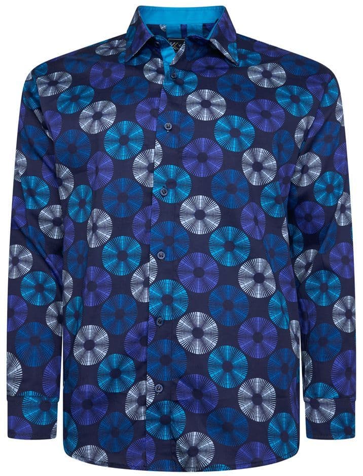 KAM LONG SLEEVED RECORDS PRINT SHIRT