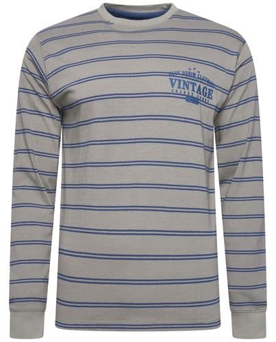 KAM LONG SLEEVED STRIPE T SHIRT