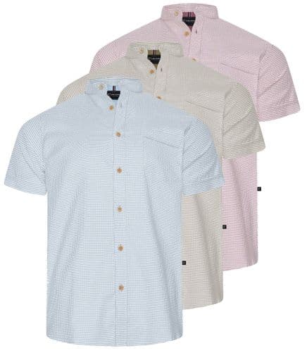 KAM MINI WEAVE GRANDAD COLLAR  SHIRT