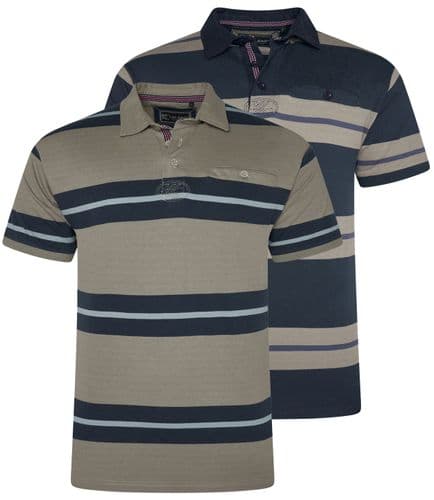 KAM MULTI STRIPE RUGBY POLO SHIRT