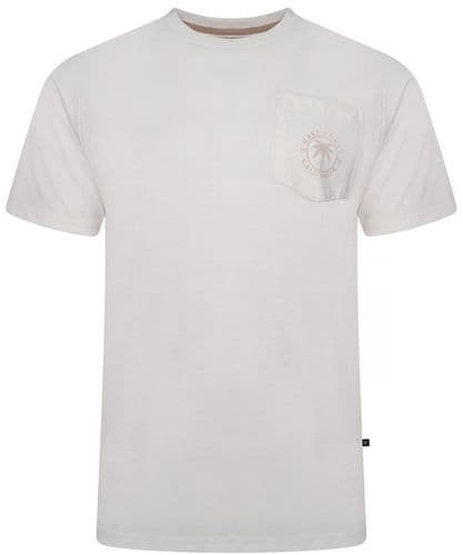 KAM PASADENA T SHIRT WITH REVERSE PRINT - ECRU