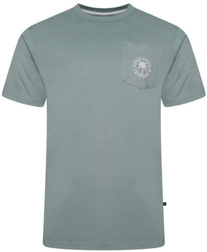 KAM PASADENA T SHIRT WITH REVERSE PRINT - SAGE