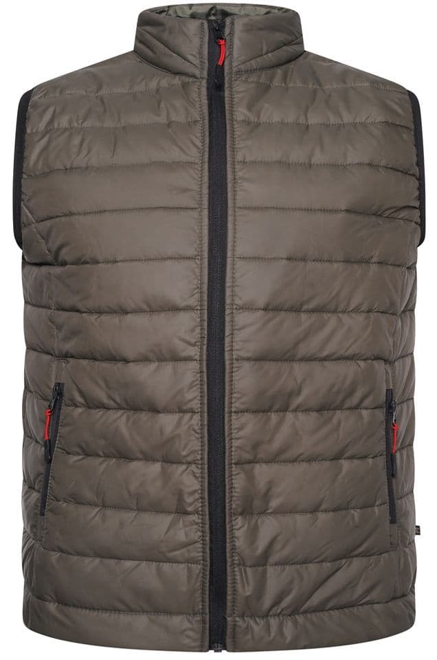 KAM - PUFFER STYLE BODYWARMER  / GILET - KHAKI