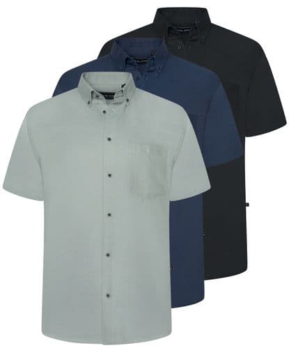 KAM SHORT SLEEVED DOBBY TEXTURED SHIRT