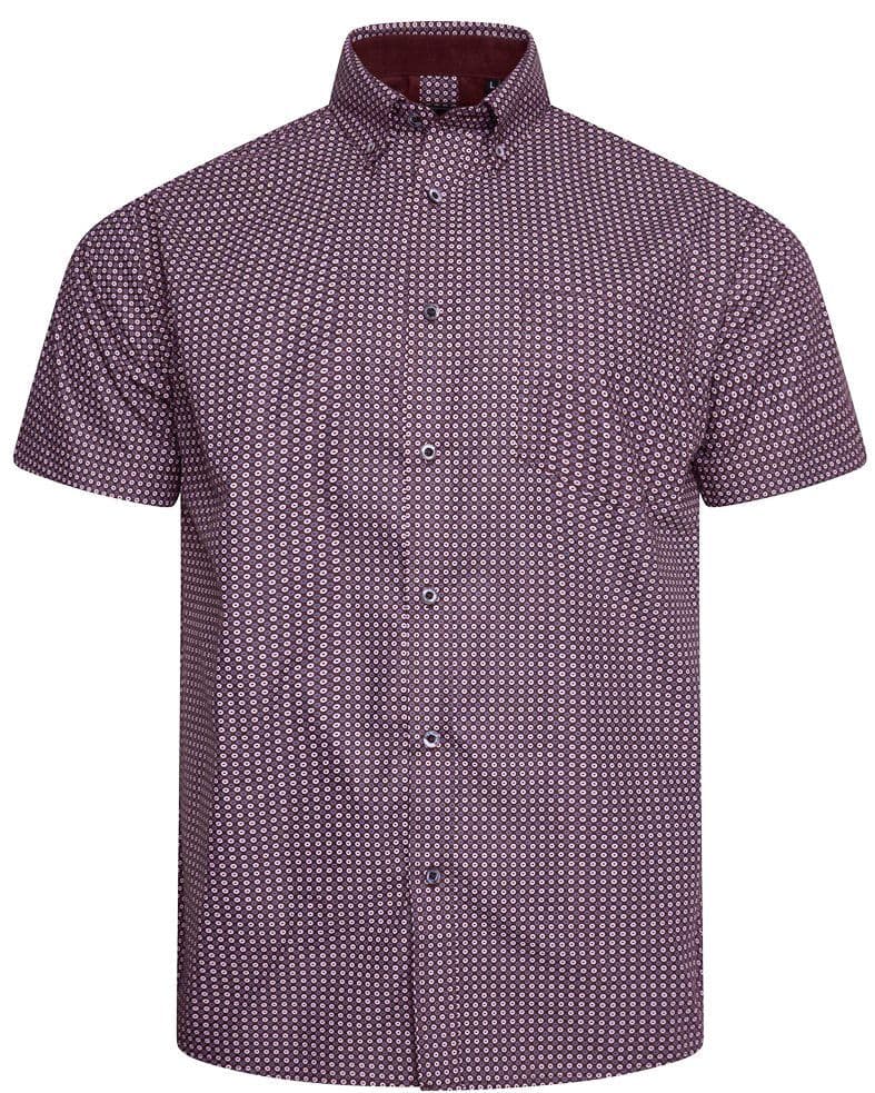 KAM SHORT SLEEVED GEOMETRIC PATTERN  SHIRT - FRANCIS
