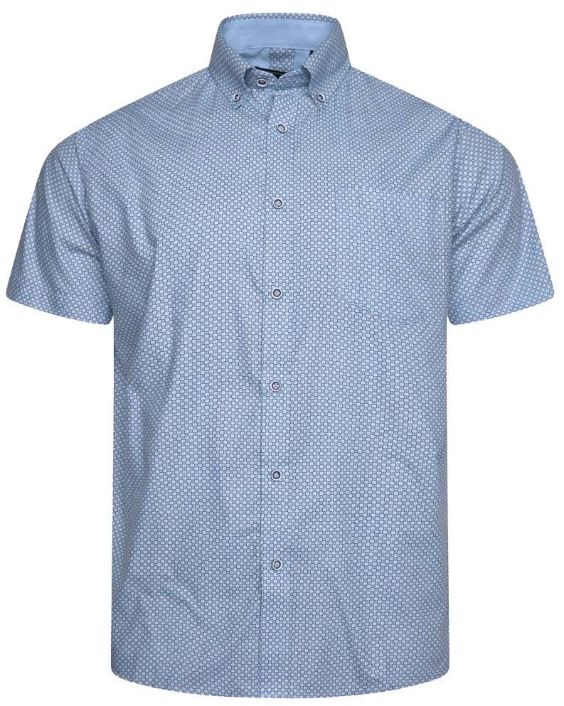 KAM SHORT SLEEVED GEOMETRIC PATTERN  SHIRT - OSCAR