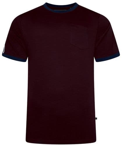 KAM SHOULDER STRIPE T SHIRT - FIG