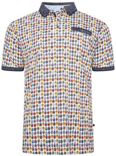 KAM SKULL PRINT POLO SHIRT