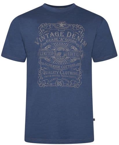 KAM VINTAGE DENIM T SHIRT - INDIGO