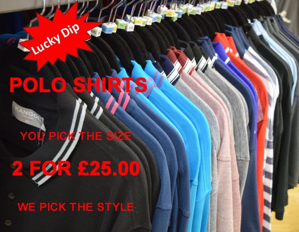 LUCKY DIP POLO SHIRTS (2 for £25)