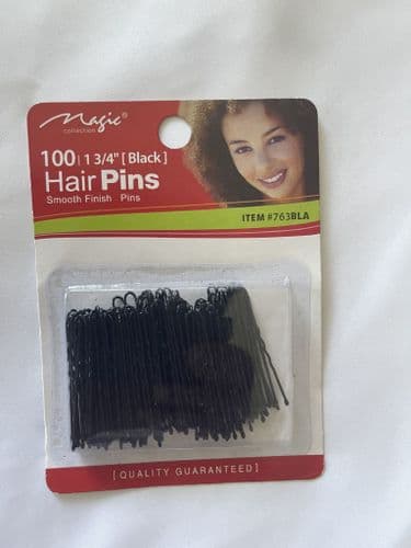 3/4” Black Hair Pins - 100 pins