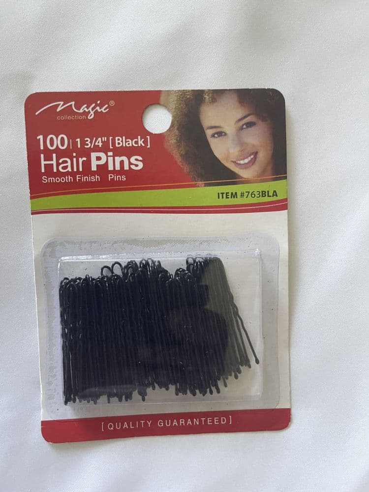 3/4” Black Hair Pins - 100 pins