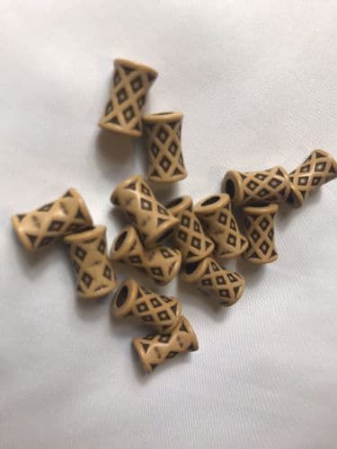 African Style Patterned Hair Beads -Set of 12 pcs Blonde