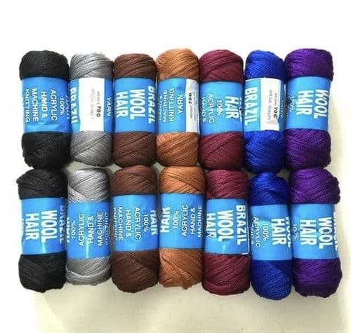 Brazilian Hair Wool - Braids, Twists, Plaits, Crochet, Knitting Yarn - Multiple Colours