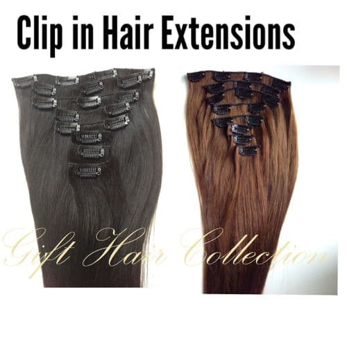 Clip in Hair Set of 8 Pcs Virgin Indian Hair - Gold Range