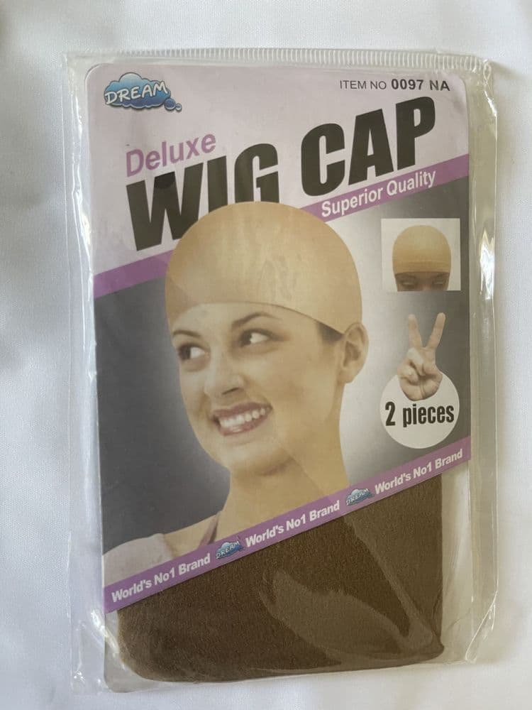 Deluxe Stocking Wig Cap Black - 2 Pieces Brown