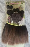 Fashion Idol Brazilian Hot Yaki Straight Weave  Pack of 7pcs set with Closure