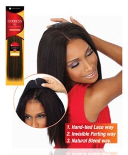Goddess REMI 3- Way Part Closure Yaki Human Hair