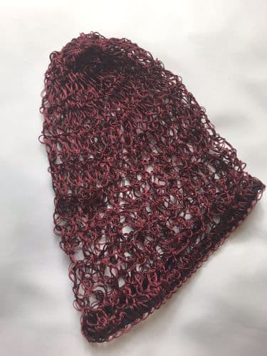 Handmade Protective Hair Net Cap -Colour Red Wine