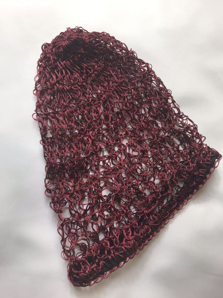 Handmade Protective Hair Net Cap -Colour Red Wine