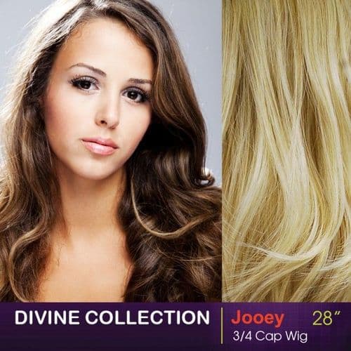 Jooey Bouncy Curls Cap Wig/ 3/4 Half Wig Extra Volume Hair Extensions - 28 inches