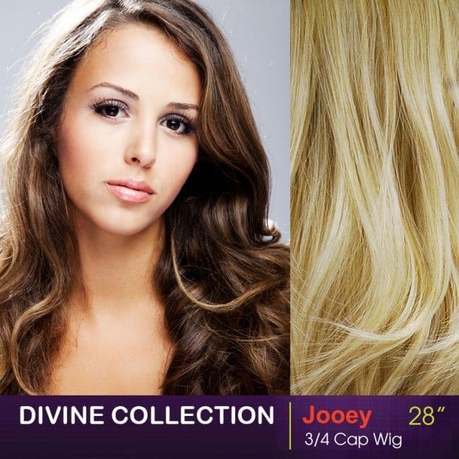 Jooey Bouncy Curls Cap Wig/ 3/4 Half Wig Extra Volume Hair Extensions - 28 inches