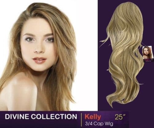 Kelly Textured Bouncy Wavy Cap Wig/ 3/4 Half Wig Extra Volume Hair Extensions 25 inches