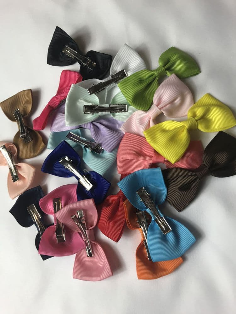 Kids Bow Hair Clips -Ribbon