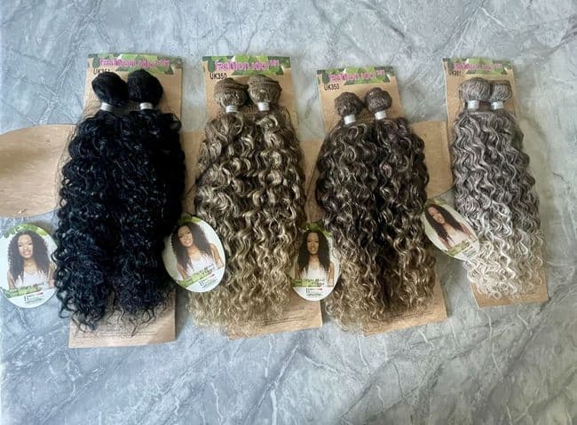 Sleek Brazilian Curly Synthetic Weave Hair Extensions - Pack of 2 bundles