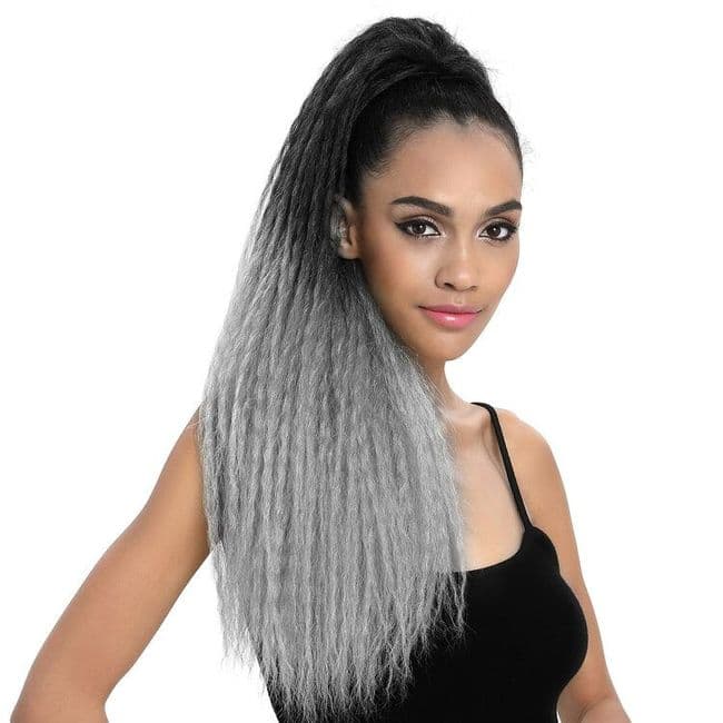 Sleek Twirl EZ ponytail - Textured Dred Style Long Drawstring Pony 30 inches