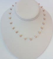 'Floating' Pearl Necklace in Lavender