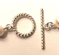 Spiral Twist silver toggle& loop