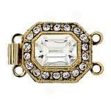 2 row clasp with Sparkling Swarovski crystals (gold)