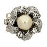 2 row pearl clasp No: 70 (silver)